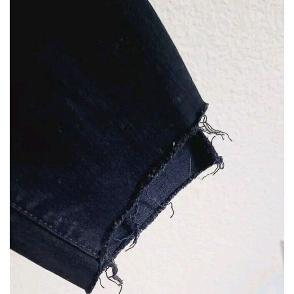 MOTHER Stunner Zip Ankle Step Fray Black High Rise Jeans size 28 Not Guilty Wash - Picture 5 of 9